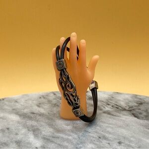 Men's silver black bracelet Hercules knot 925